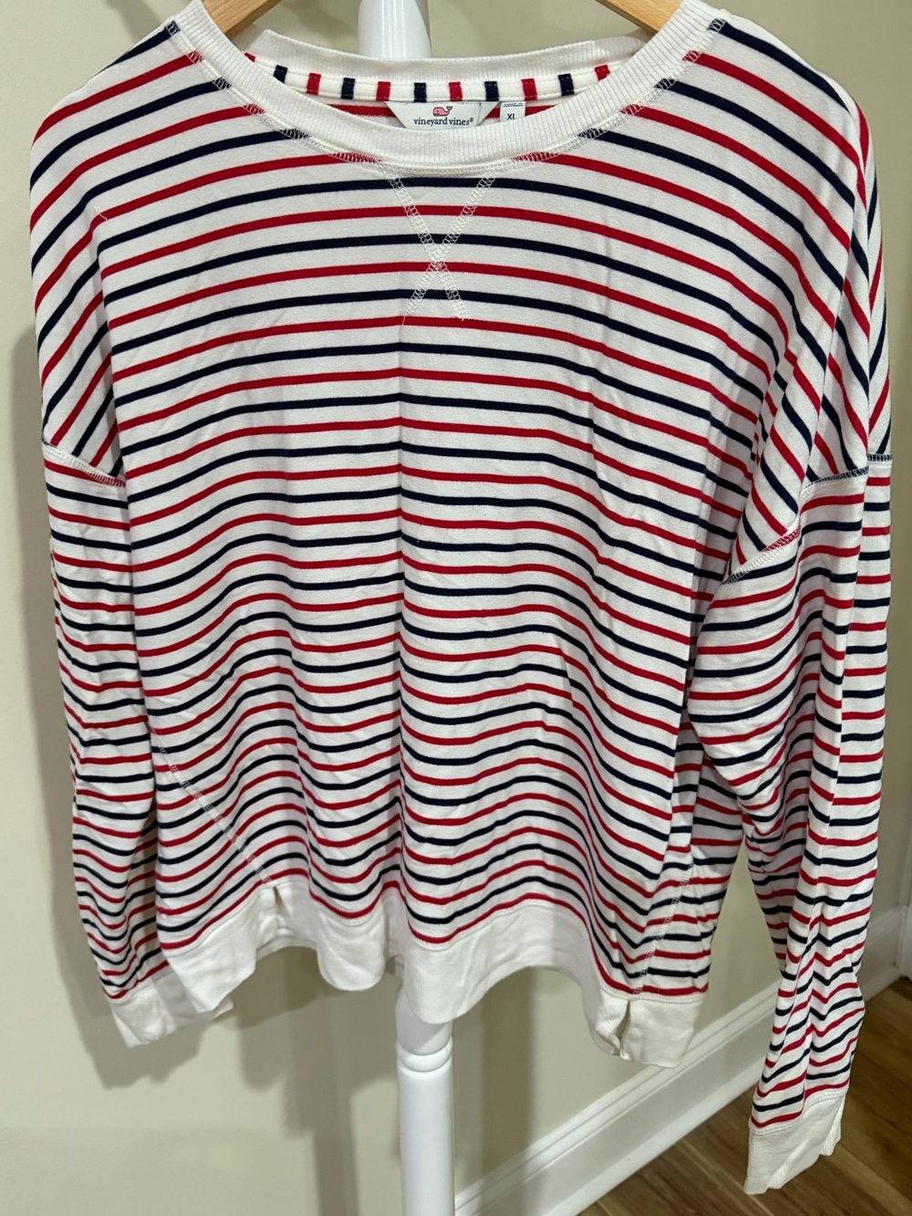 Vineyard Vines XL Patriotic Striped Crewneck Sweatshirt Dreamcloth LS Top Tee